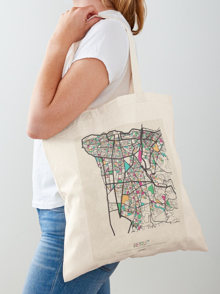 Women Bags Lebanon - Sac fourre-tout avec carte de la