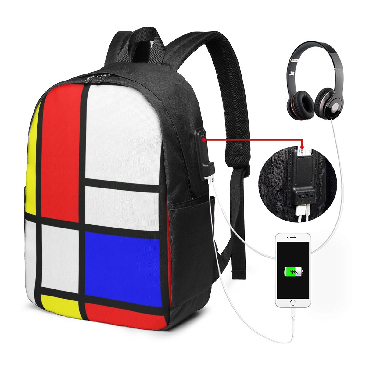 Women'S Bags - Piet Mondrian Composition Sac à dos