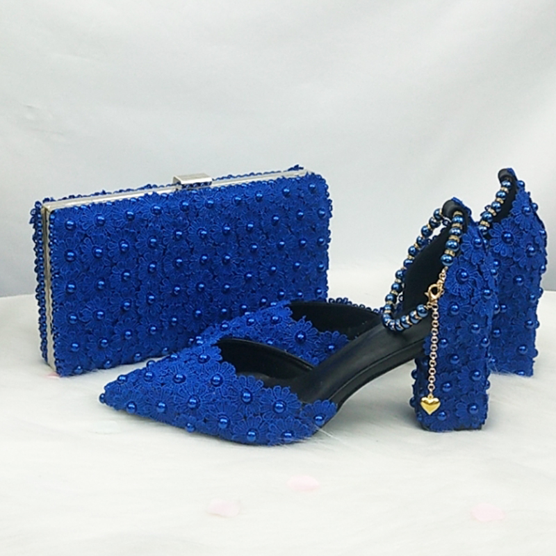 Women Bags And Shoes - Chaussures de mariée BaoYa Fang bleues