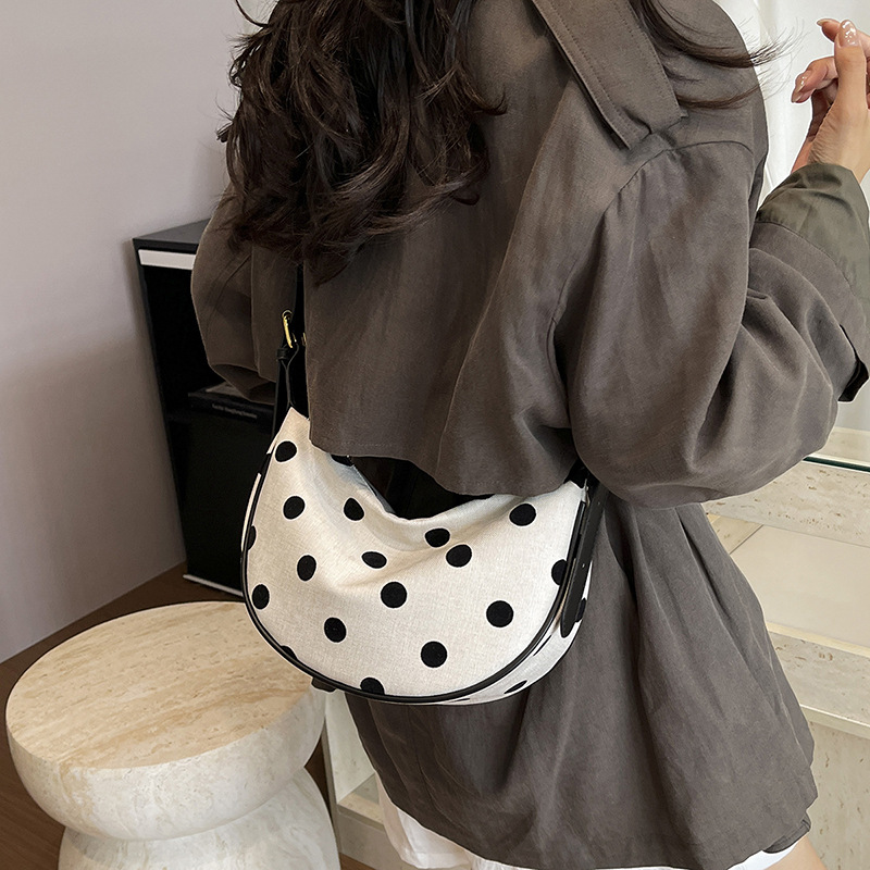Hobo Bag Slouchy - Sac Hobo à Pois pour Femme,
