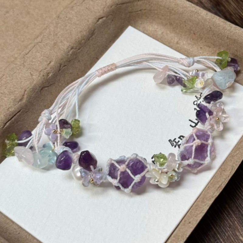 Women Hand Bags For Office - Bracelets ajustables en cristal violet à
