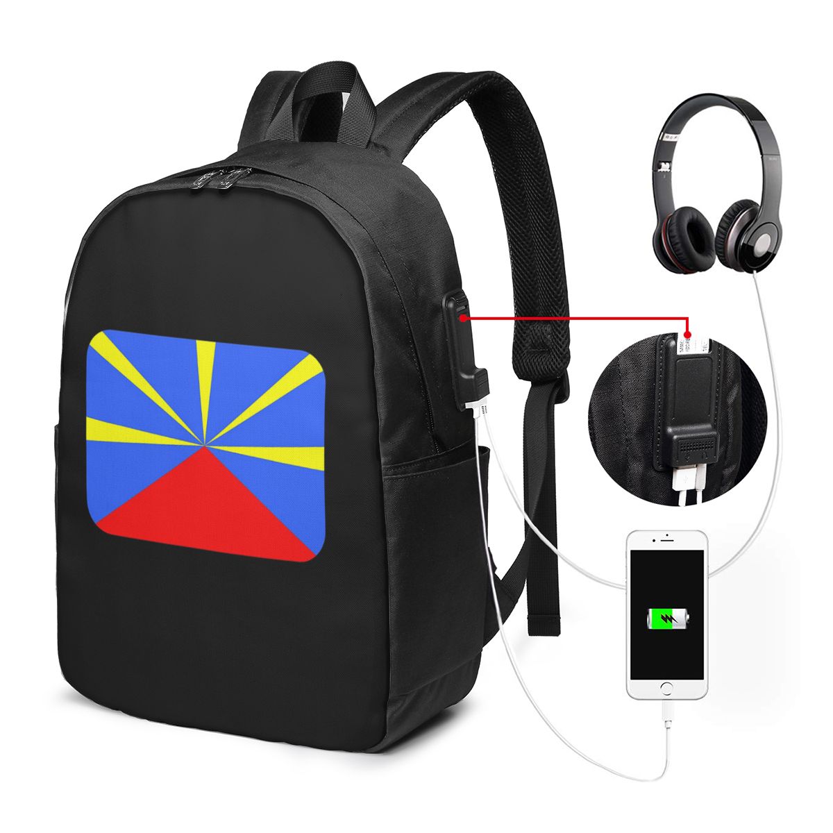 Women'S Bags - Sac à dos avec drapeau de