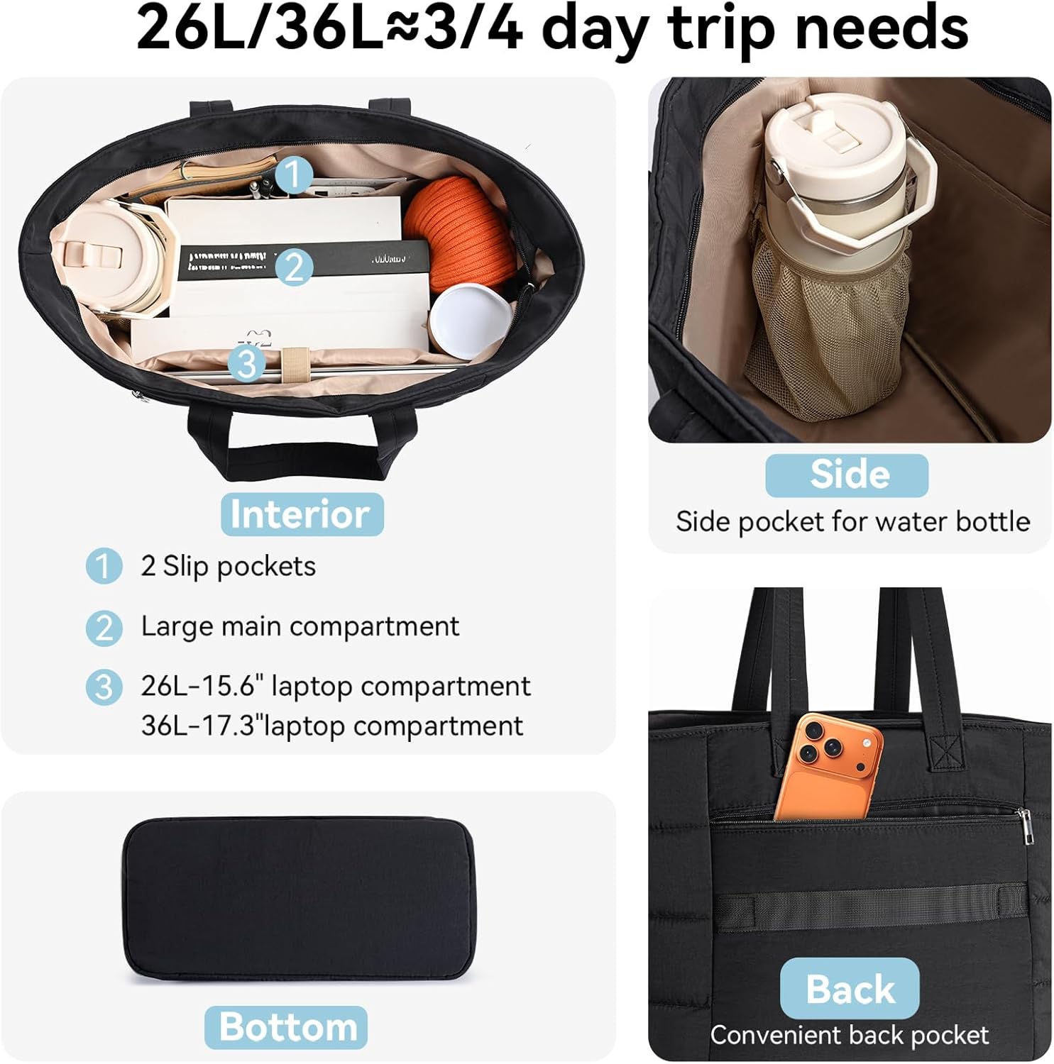 Sac fourre-tout matelassé pour - Women Bags For Work avis et prix