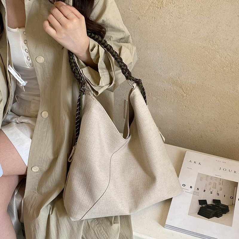 Sac hobo côtelé crème pour fem - Hobo Bag Slouchy avis et prix