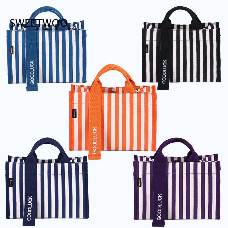 Sac fourre-tout en toile à ray - Women Hand Bags For Office avis et prix