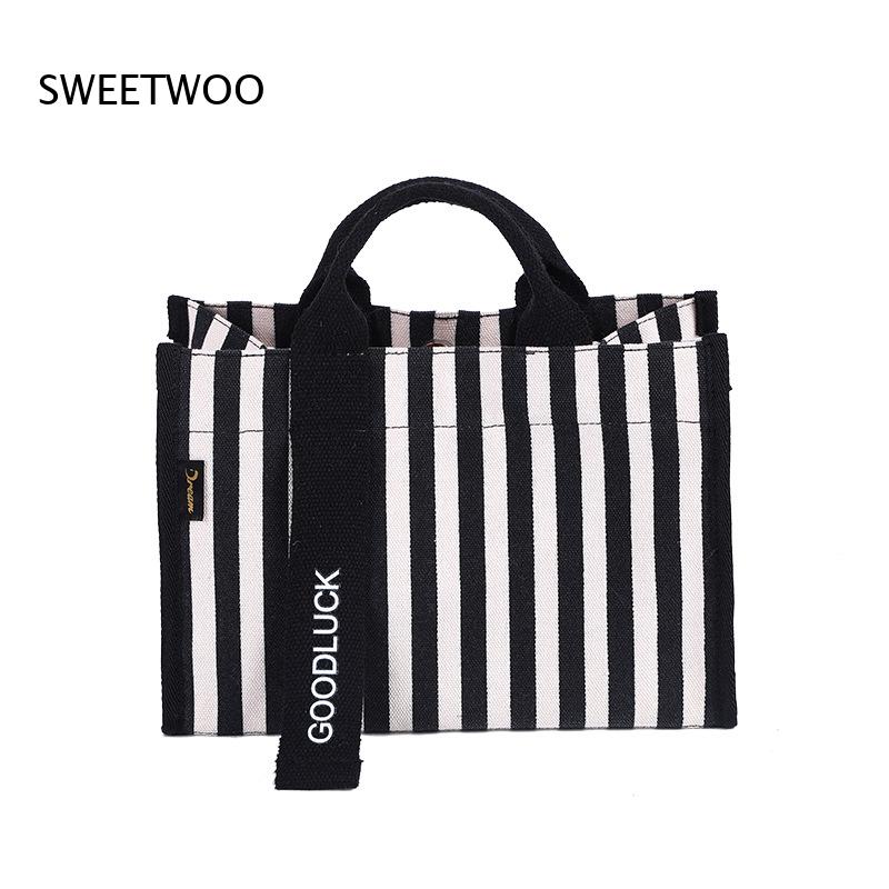 Sac fourre-tout en toile à ray - Women Hand Bags For Office avis et prix