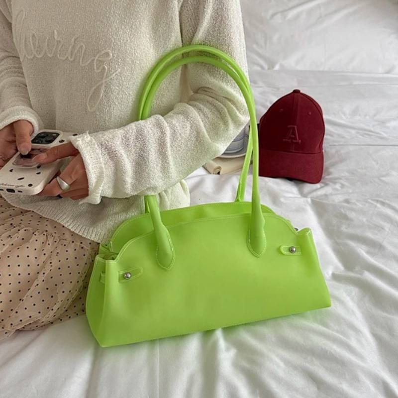 Sac à main en PVC uni à poigné - Women Hand Bags For Office avis et prix